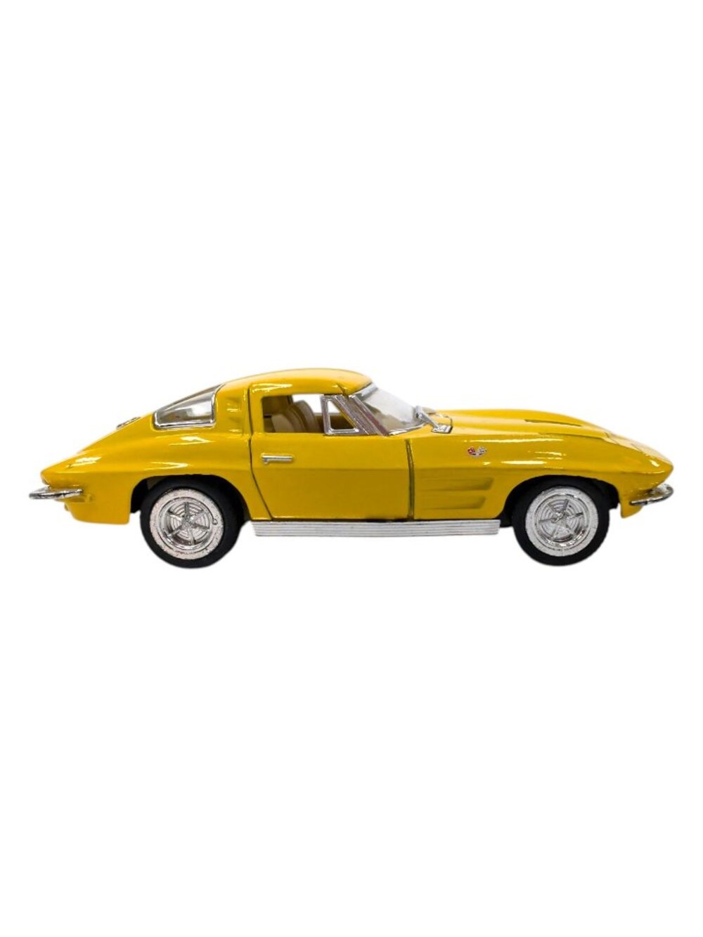 Kinsmart 63 Chevrolet Corvette Stingray C2 Diecast Model Car Yellow KT5358 1:36